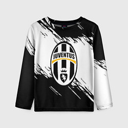 Лонгслив детский Ювентус полосы краски текстура, цвет: 3D-принт