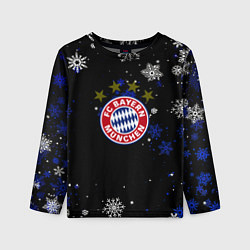 Лонгслив детский Бавария Мюнхен снежинки ночь, цвет: 3D-принт