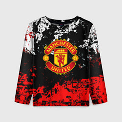 Детский лонгслив Манчестер Юнайтед краски