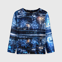 Лонгслив детский Новогодняя ночная Москва, цвет: 3D-принт