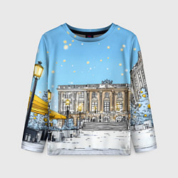 Лонгслив детский Новогодний день в Москве, цвет: 3D-принт