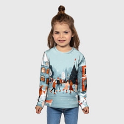 Лонгслив детский Рождественский каток, цвет: 3D-принт — фото 2