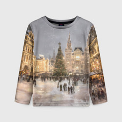 Детский лонгслив Новогодние гуляния в Москве
