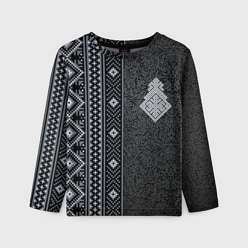 Детский лонгслив Славянский орнамент с оберегом макошь / 3D-принт – фото 1