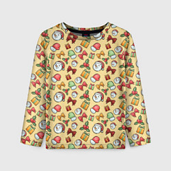 Детский лонгслив Новогодний паттерн