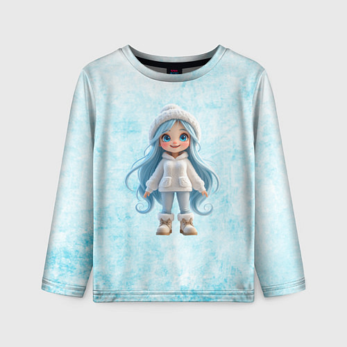 Детский лонгслив Девочка-зима / 3D-принт – фото 1