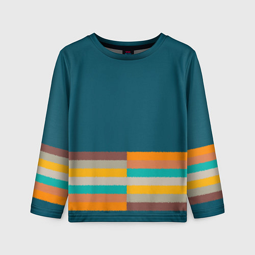 Детский лонгслив Индиго и шумовой градиент заката с текстурой / 3D-принт – фото 1