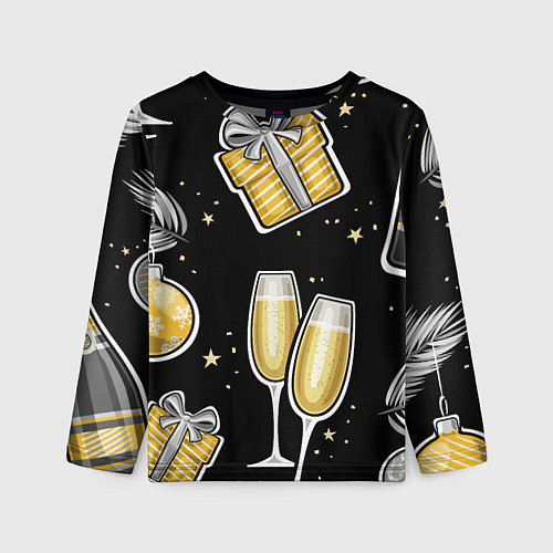 Детский лонгслив Новогодний вайб / 3D-принт – фото 1