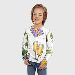 Лонгслив детский Новогодний вайб, цвет: 3D-принт — фото 2