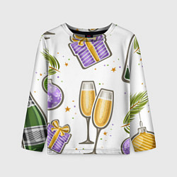 Лонгслив детский Новогодний вайб, цвет: 3D-принт