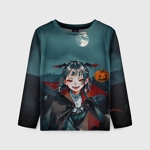 Детский лонгслив Вампирша МаоМао - Монолог Фармацевта аниме Хэллоуи / 3D-принт – фото 1