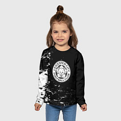 Лонгслив детский Лестер сити краски белые, цвет: 3D-принт — фото 2