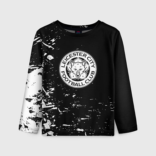 Детский лонгслив Лестер сити краски белые / 3D-принт – фото 1
