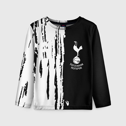 Детский лонгслив Tottenham Hotspur белые краски / 3D-принт – фото 1