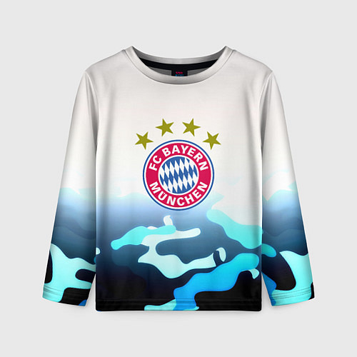 Детский лонгслив Бавария Мюнхен камуфляж / 3D-принт – фото 1