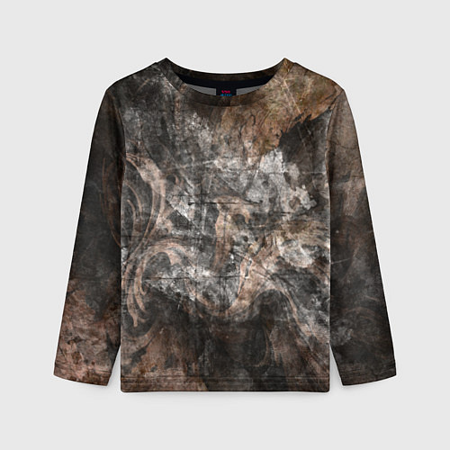 Детский лонгслив Абстракция - brown darkness / 3D-принт – фото 1