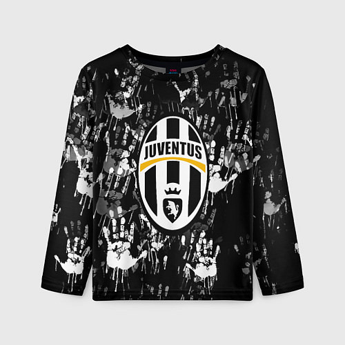 Детский лонгслив Ювентус текстура руки краски / 3D-принт – фото 1