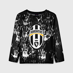 Детский лонгслив Ювентус текстура руки краски