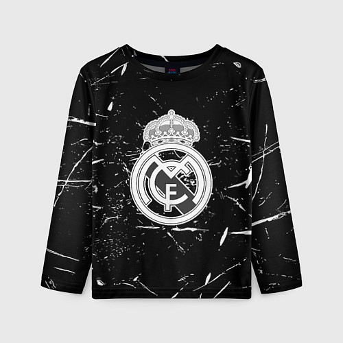 Детский лонгслив Ювентус краски штрихи / 3D-принт – фото 1