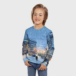 Лонгслив детский Снежный новогодний Питер, цвет: 3D-принт — фото 2