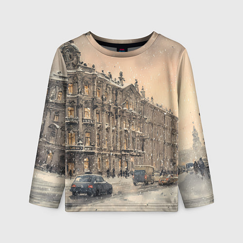 Детский лонгслив Зима в Санкт-Петербурге / 3D-принт – фото 1