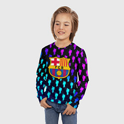 Лонгслив детский Barcelona люди градиент неон, цвет: 3D-принт — фото 2