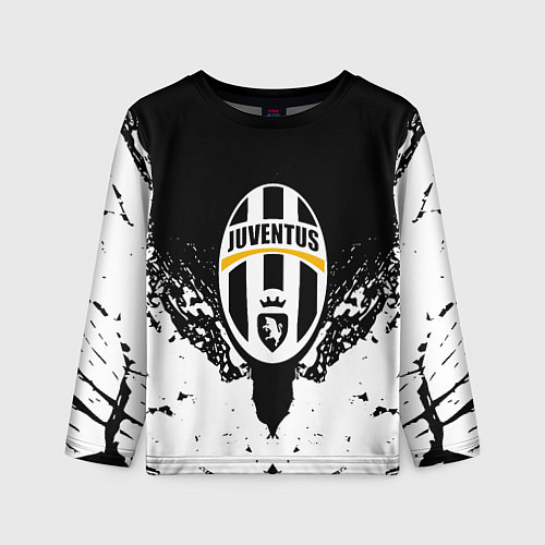 Детский лонгслив Ювентус краски всплеск текстура / 3D-принт – фото 1