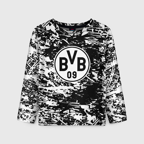 Детский лонгслив Боруссиа белые краски / 3D-принт – фото 1