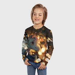 Лонгслив детский Лошадка под новогодней елкой, цвет: 3D-принт — фото 2