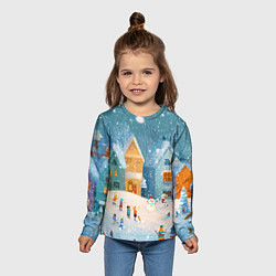 Лонгслив детский Новогодние каникулы, цвет: 3D-принт — фото 2