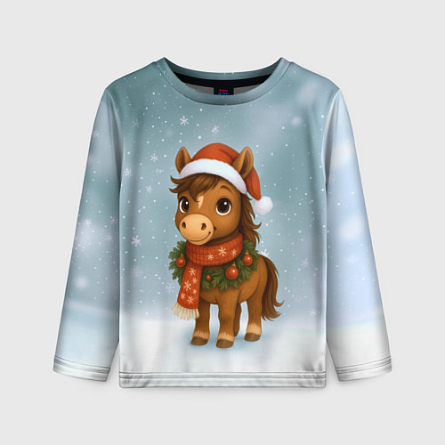 Детский лонгслив Милый конек / 3D-принт – фото 1