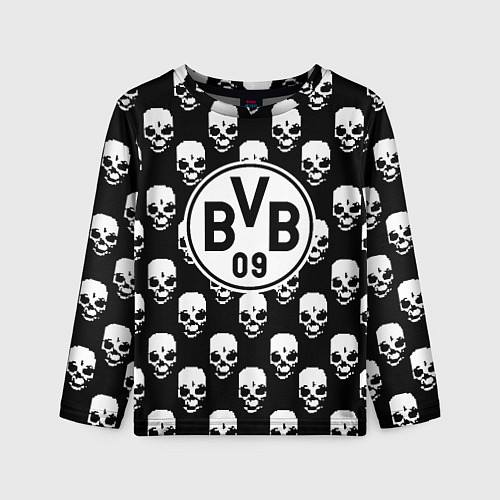 Детский лонгслив Borussia черепа / 3D-принт – фото 1