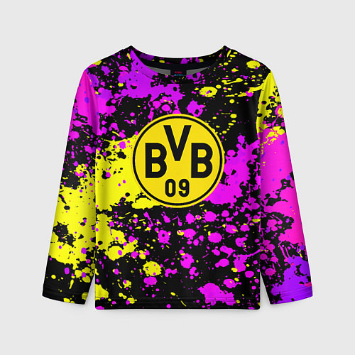 Детский лонгслив Borussia абстрактные краски текстура / 3D-принт – фото 1
