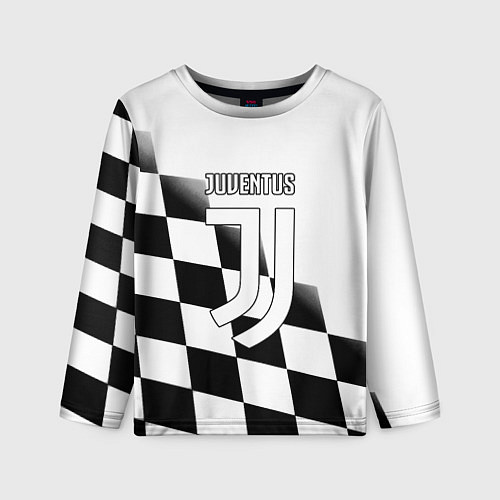 Детский лонгслив Ювентус клетка краски / 3D-принт – фото 1
