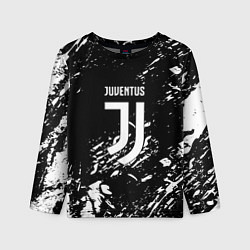 Лонгслив детский Juventus белые штрихи красок, цвет: 3D-принт