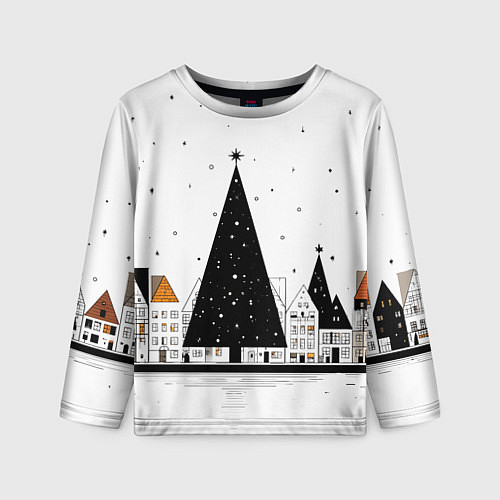 Детский лонгслив Новый год - минимализм / 3D-принт – фото 1
