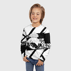 Лонгслив детский Реал Мадрид краски полосы, цвет: 3D-принт — фото 2