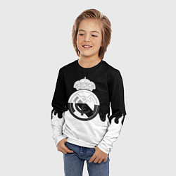 Лонгслив детский Реал Мадрид огонь белый, цвет: 3D-принт — фото 2