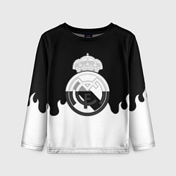 Детский лонгслив Реал Мадрид огонь белый