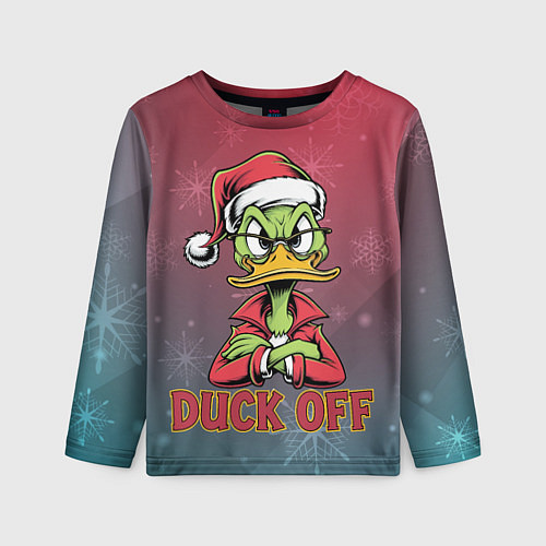 Детский лонгслив Санта-утка не в духе / 3D-принт – фото 1