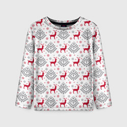 Лонгслив детский Олени среди елей, цвет: 3D-принт