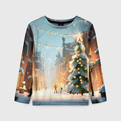Детский лонгслив Новогодняя елочка