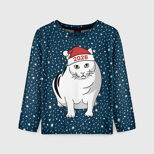 Детский лонгслив Кот мем - 2026 / 3D-принт – фото 1