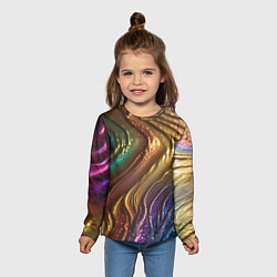 Лонгслив детский Сморщенные складочки жидкости, цвет: 3D-принт — фото 2