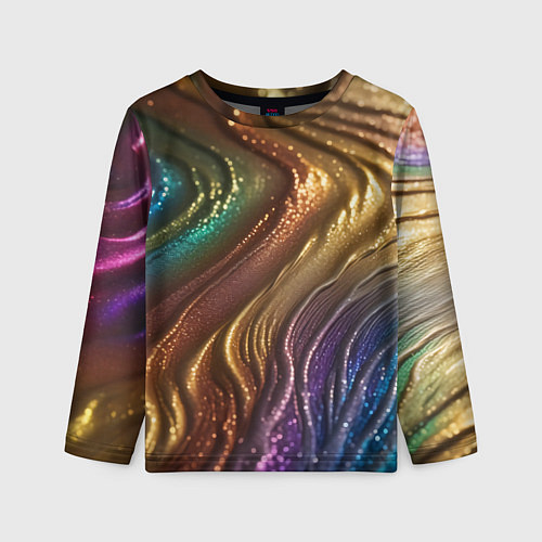 Детский лонгслив Сморщенные складочки жидкости / 3D-принт – фото 1