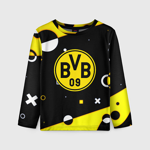 Детский лонгслив Borussia геометрия текстура / 3D-принт – фото 1