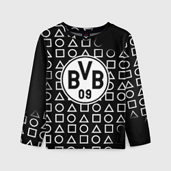 Детский лонгслив Borussia геометрия черно белая