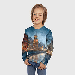 Лонгслив детский Санкт-Петербург зимний город, цвет: 3D-принт — фото 2