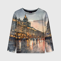 Лонгслив детский Санкт-Петербург - мокрый снег, цвет: 3D-принт