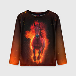 Лонгслив детский Огонь а не лошадь, цвет: 3D-принт